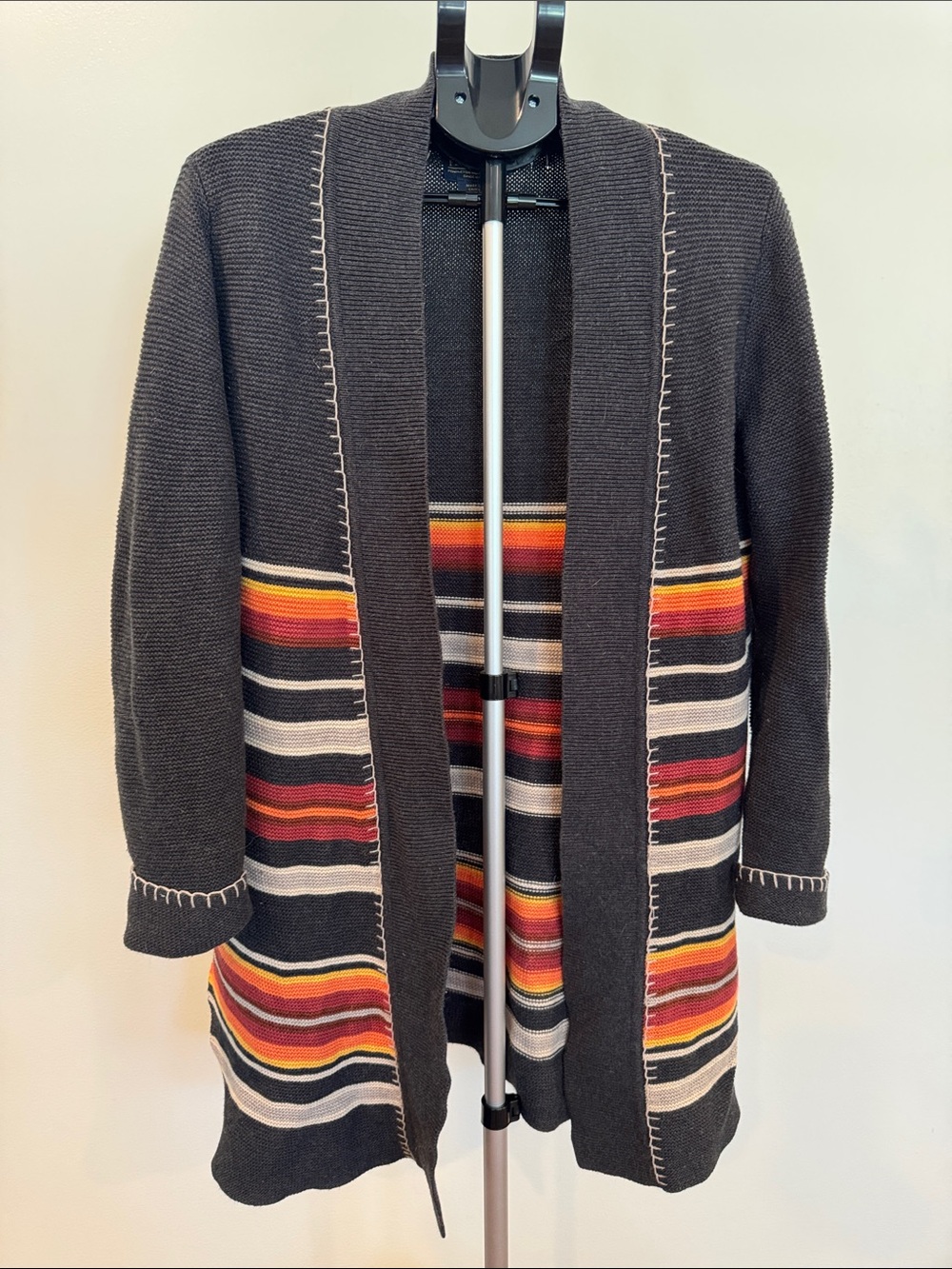 Pendleton Striped Duster Knit Cardigan Size Medium